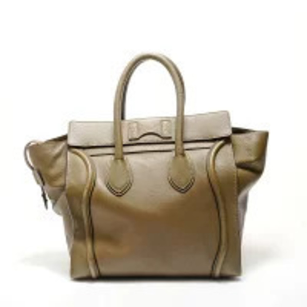 Celine Luggage Tote Khaki Green Handbag